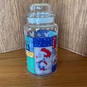 Mickey Mouse Christmas Glass Canister